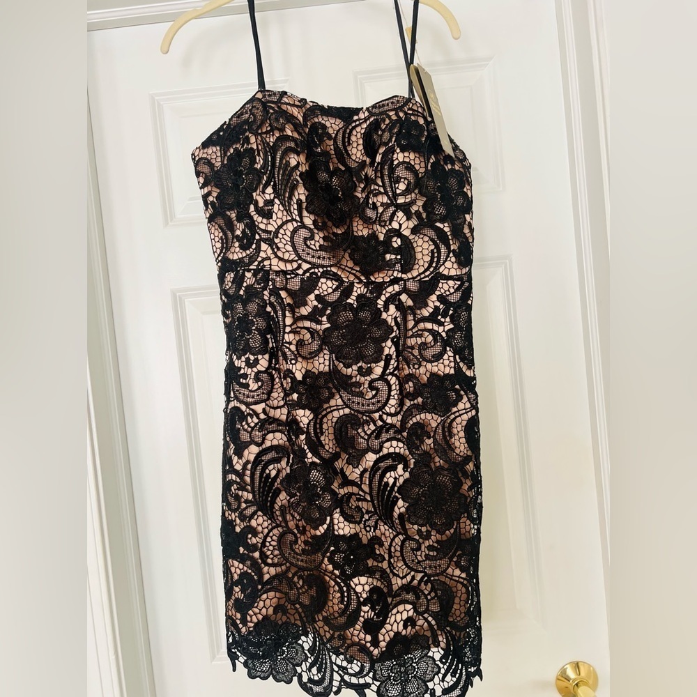 Nwt stunning black lace strapless dress size XL. Great for the holidays! - Picture 7 of 8